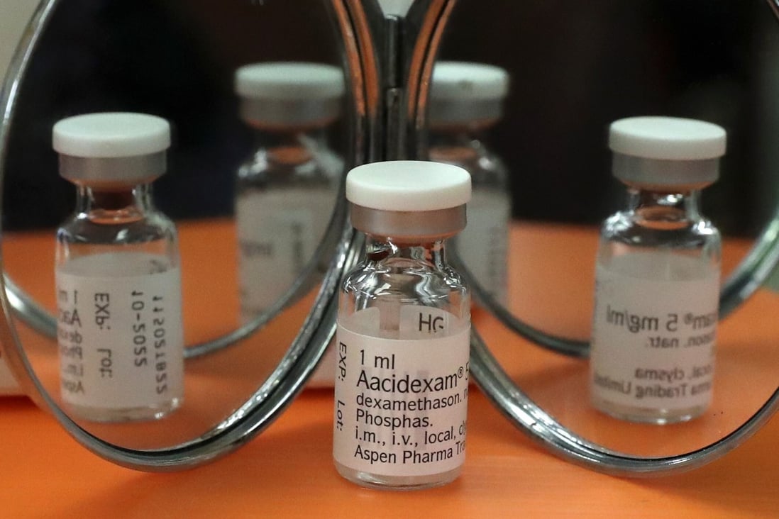An ampoule of dexamethasone, one of the drugs in a newly recommended course of treatment that could reduce mortality in the most severe cases of Covid-19. Photo: Reuters