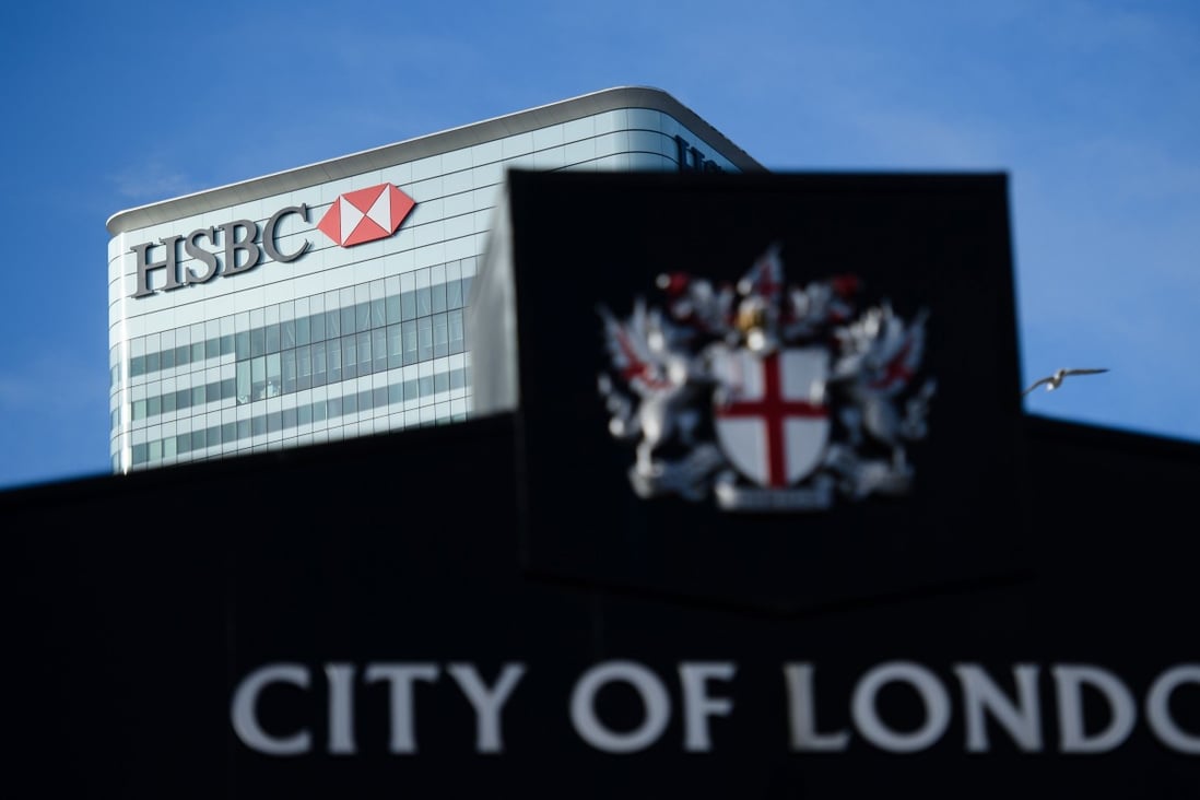 The London offices of HSBC in the Canary Wharf district of London. Photo: AFP