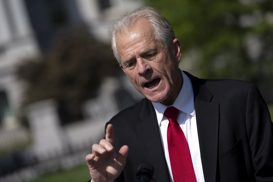 Director of the National Trade Council Peter Navarro speaks to members of the media following a television interview outside the White House on 28 August, 2020. Photo: EPA-EFE