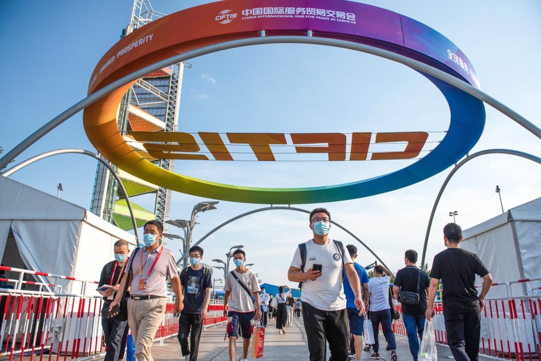 The central government is playing up the China International Fair for Trade in Services as the biggest event of its kind in the world since the outbreak of the coronavirus pandemic. Photo: Xinhua