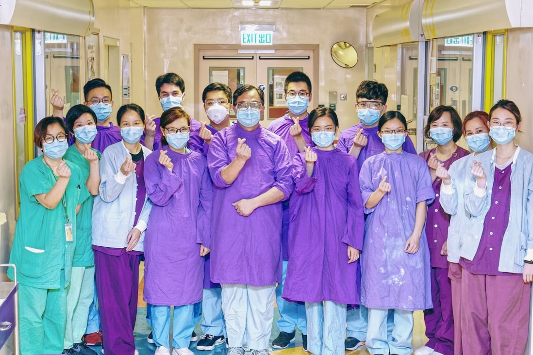 Doctors and nurses in Hong Kong have stepped up to fill parenting roles for young Covid-19 patients isolated from family. Photo: Handout
