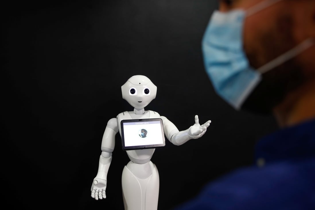 Pepper the droid is displayed by French robotics developer SoftBank Robotics in Paris on Tuesday. Photo: Reuters