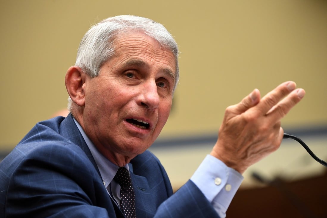 Dr Anthony Fauci, director of the National Institute for Allergy and Infectious Diseases, testifies at a House subcommittee hearing in Washington in July. Photo: Reuters