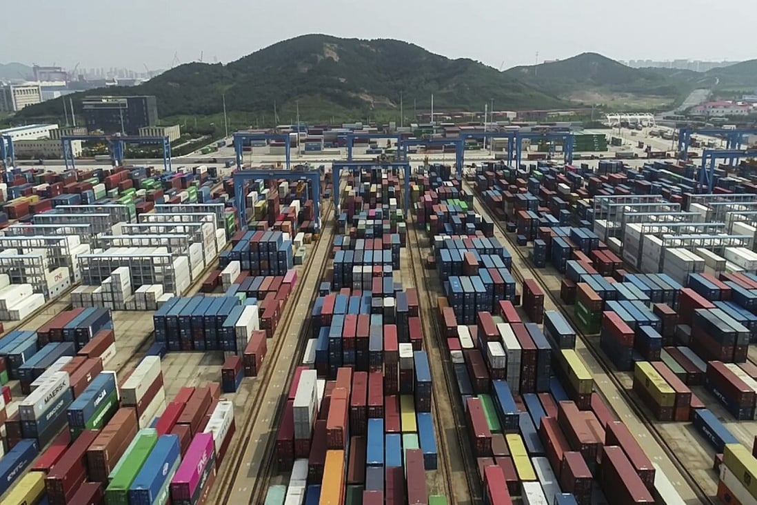 Containers are seen at a port in Qingdao, in eastern China's Shandong province, on September 1. Exports are expected to play a less-prominent role in China’s growth plans as the new “dual circulation strategy” emphasises boosting domestic demand. Photo: AP