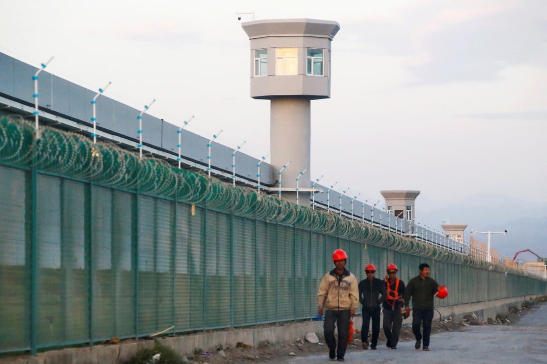 The perimeter fence of what is officially known as a vocational skills education centre in Dabancheng in Xinjiang Uygur autonomous region. Photo: Reuters