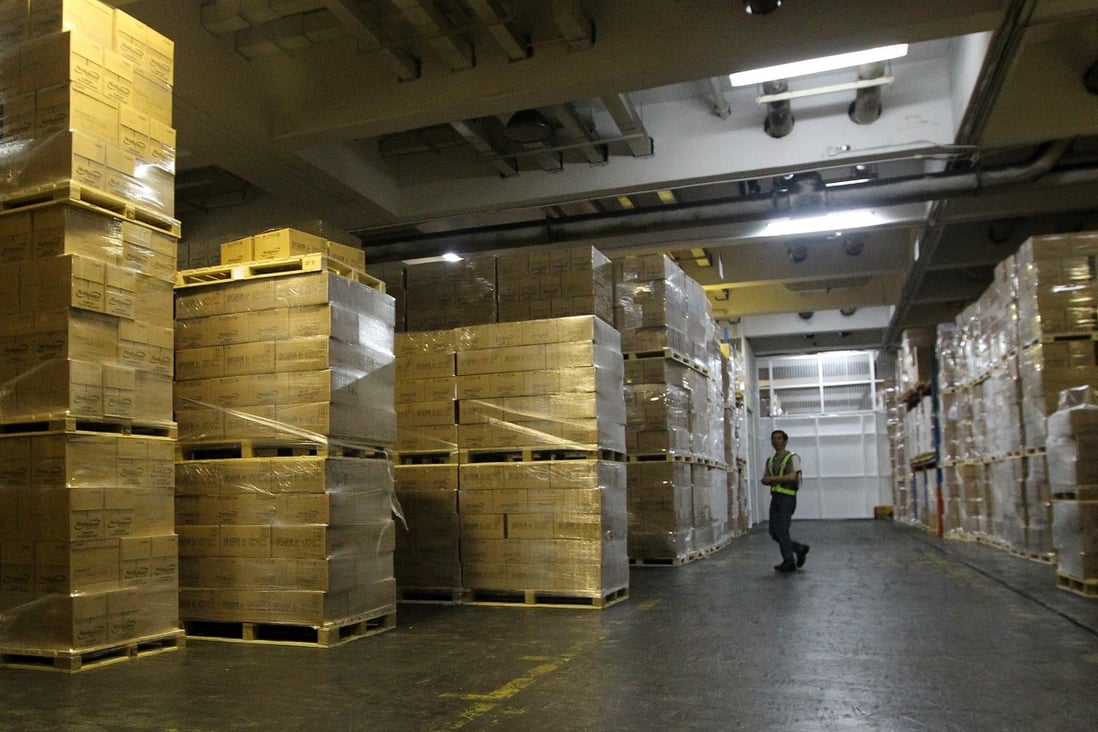 Mead Johnson's warehouse at the Hutchison Logistics Centre in Kwai Chung on 25 January 2013. Photo: Felix Wong