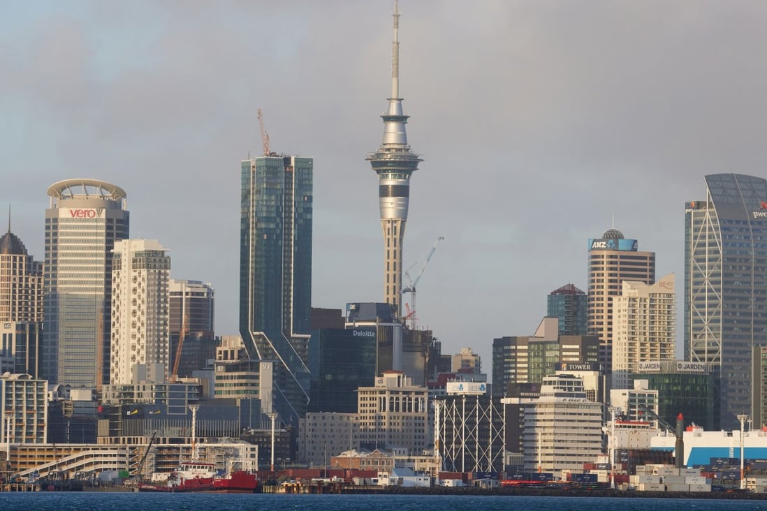 Auckland’s skyline with the Sky Tower. New Zealand’s Covid-19 economic slump may not be as bad as initially feared, with indicators suggesting growth in the third quarter after the lockdown ended. Photo: Bloomberg