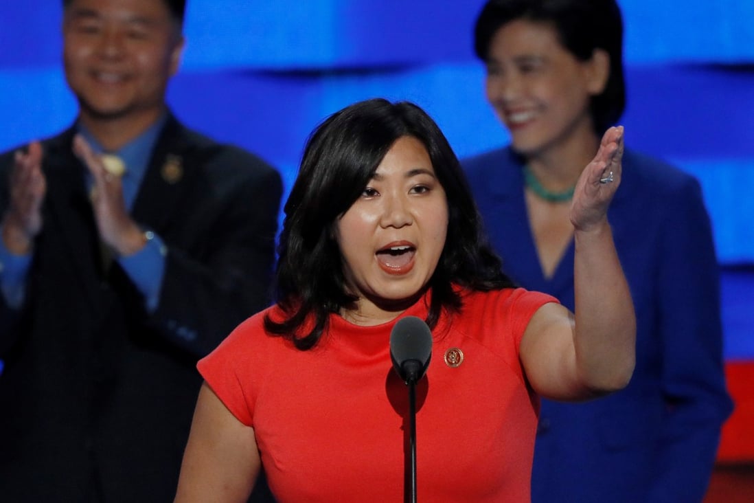 US congresswoman Grace Meng speaks during the Democratic National Convention in Philadelphia in July 2016. Photo: Reuters