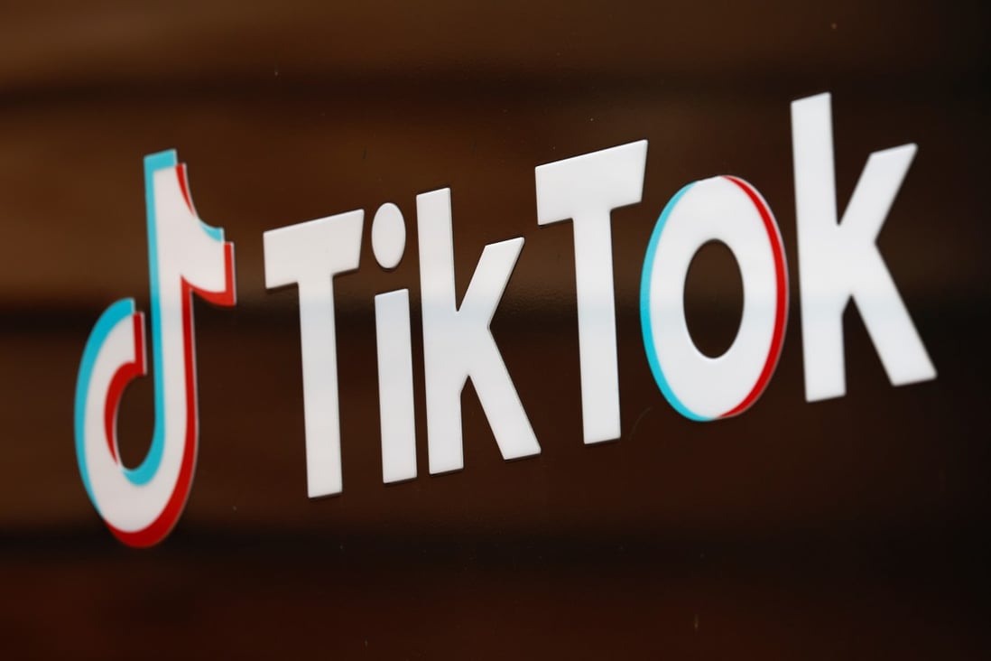 The TikTok logo is pictured outside the company's US head office in Culver City, California, on Tuesday. Photo: Reuters