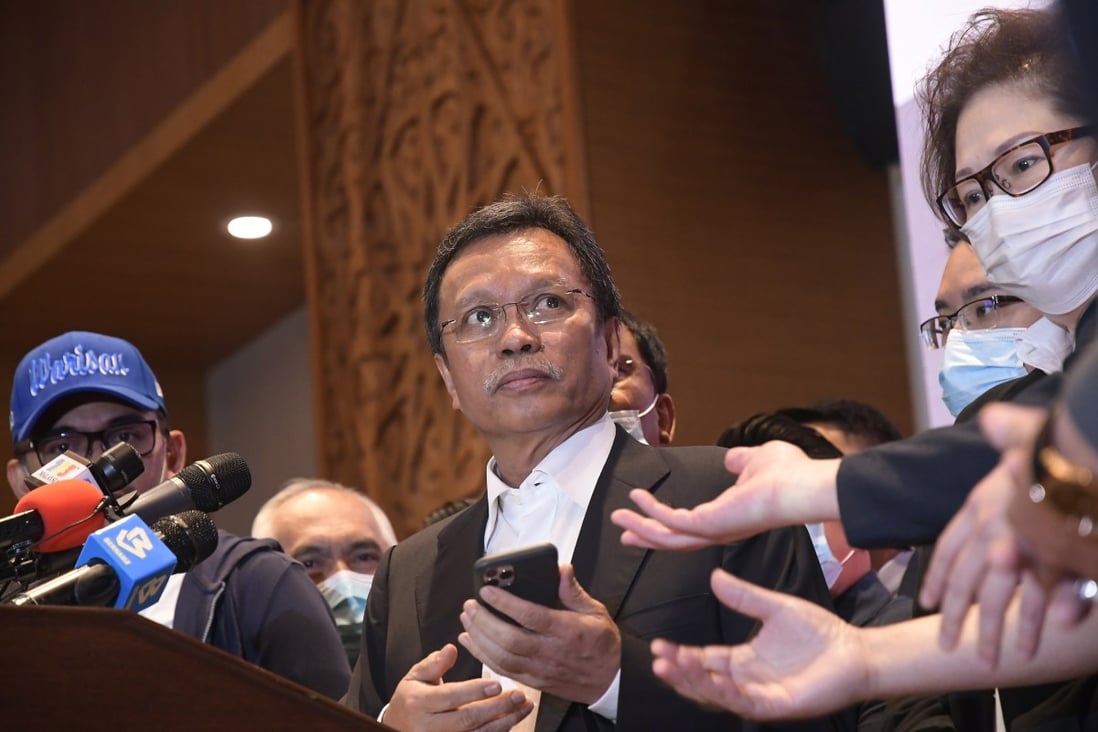 Sabah chief minister Shafie Apdal during a July press conference in the state capital Kota Kinabalu. Photo: AP
