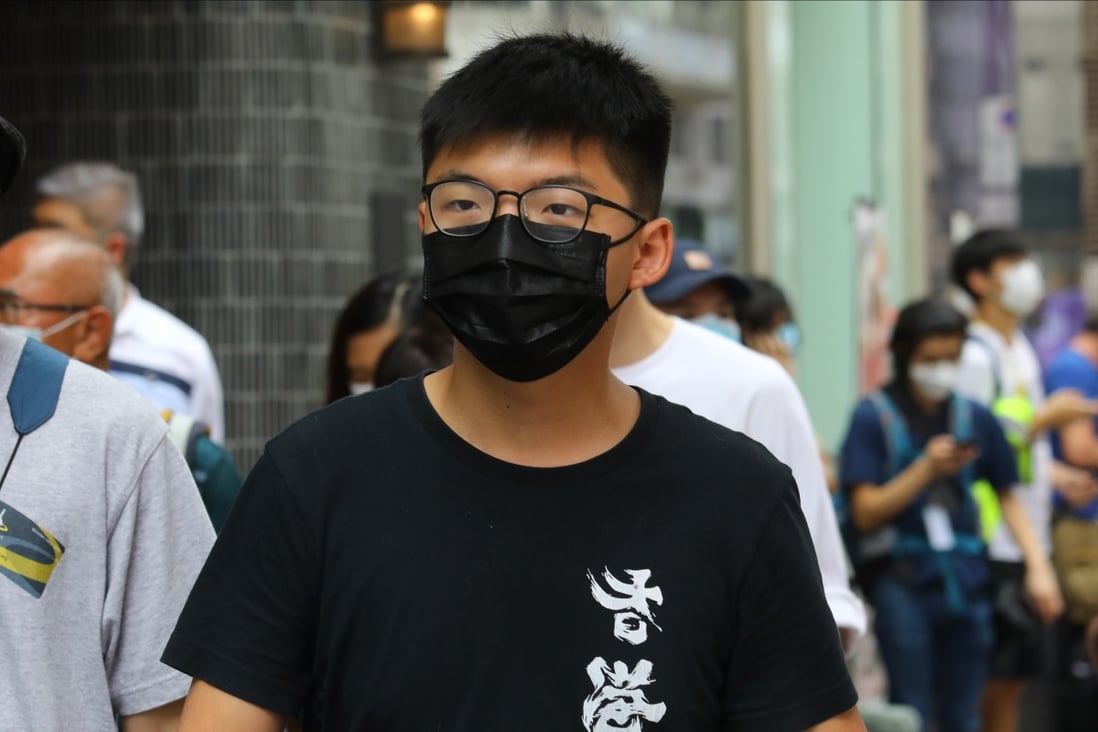 Joshua Wong said the timing of his arrest was aimed at frightening people away from a planned National Day march. Photo: Dickson Lee
