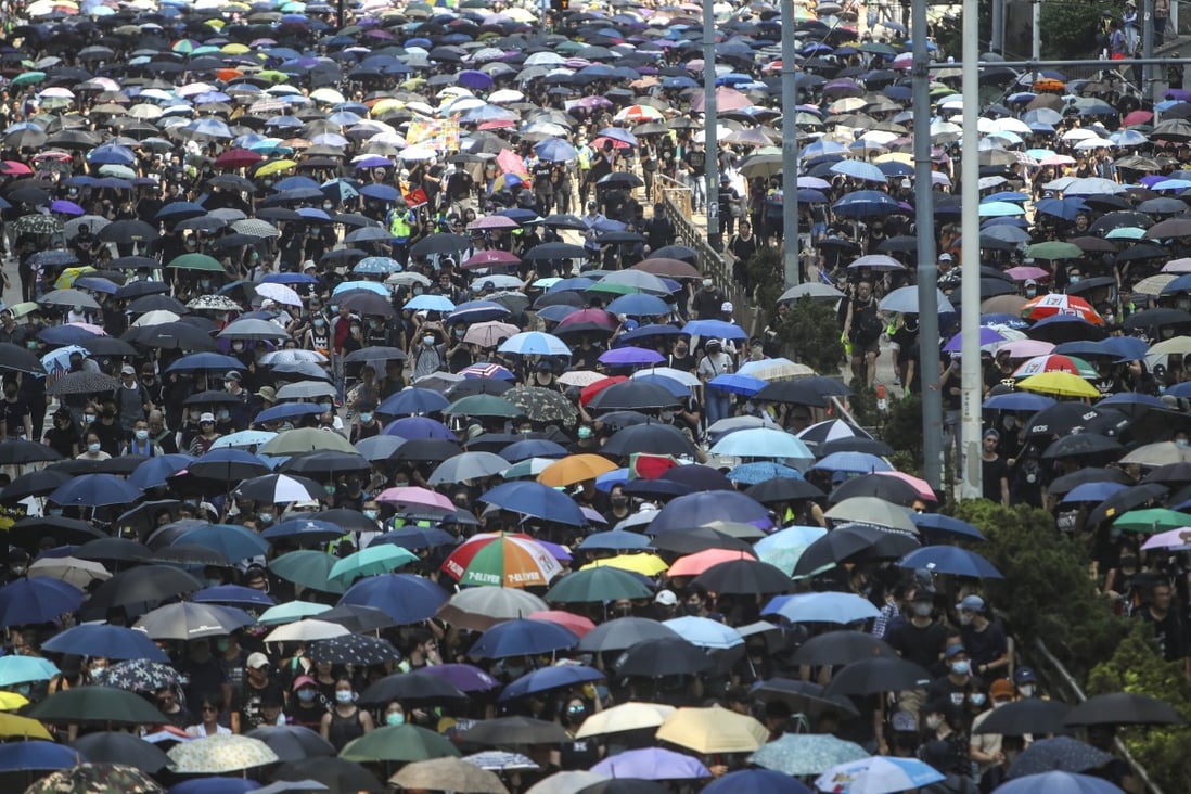 Hong Kong protesters took to the streets for National Day last year. Photo: Winson Wong