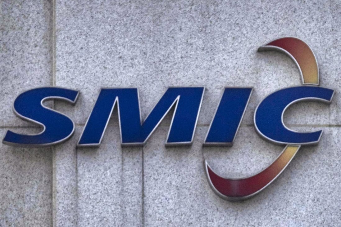 A SMIC company logo is seen at a factory in Shanghai. Photo: EPA