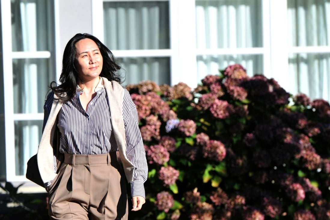Meng Wanzhou leaves her Vancouver home on Monday on her way to the BC Supreme Court. Photo: Agence France-Presse