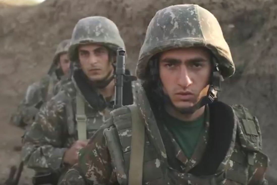 Armenian soldiers in the self-proclaimed Nagorno-Karabakh Republic (also known as Artsakh). Photo: AFP
