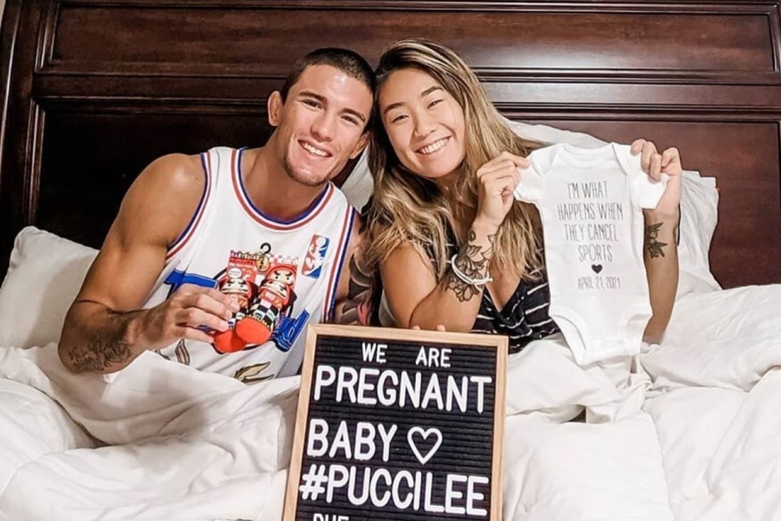 Bruno Pucci and Angela Lee celebrate after announcing their pregnancy. Photo: ONE Championship