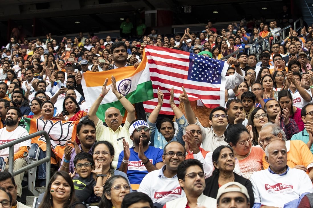 Indian-Americans at an event featuring US President Donald Trump and Indian PM Narendra Modi in Texas on September 22, 2019. Photo: Bloomberg