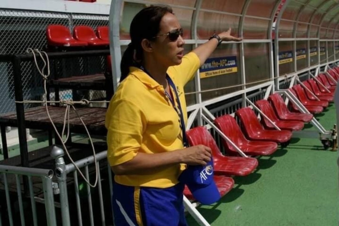 Cristina Ramos on duty as a match commissioner during an AFC Cup match in Bangkok, Thailand. Photo: Handout