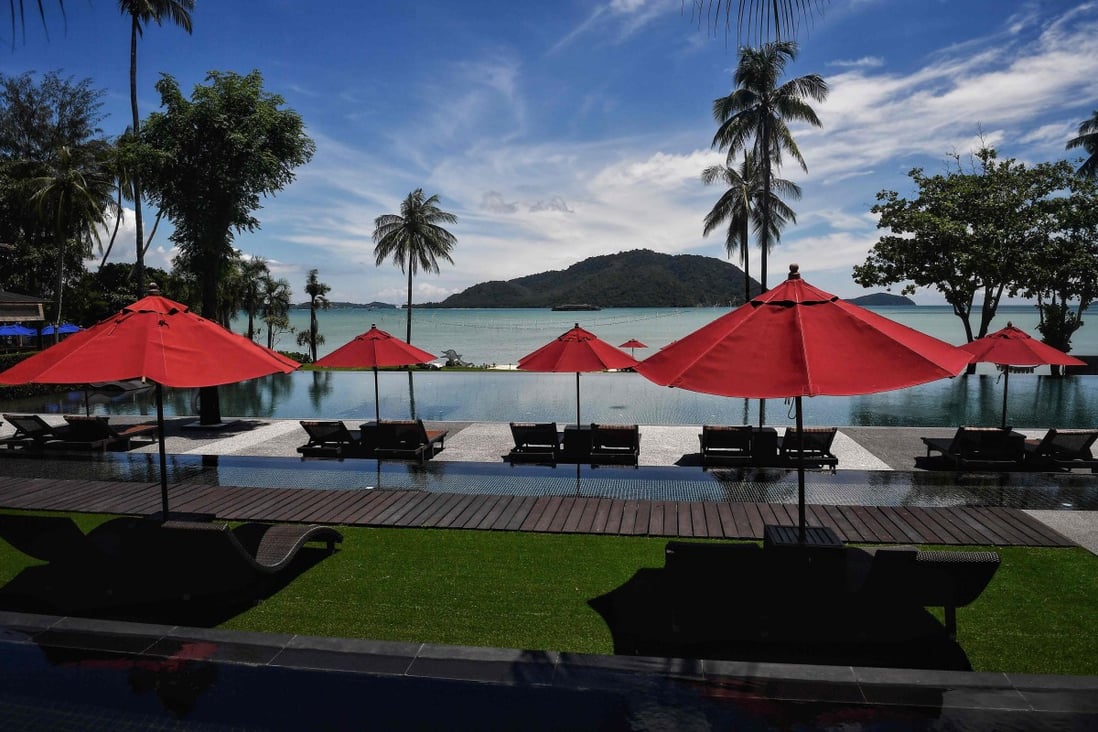 An empty pool at the luxury Vijitt Resort in Phuket. Photo: AFP
