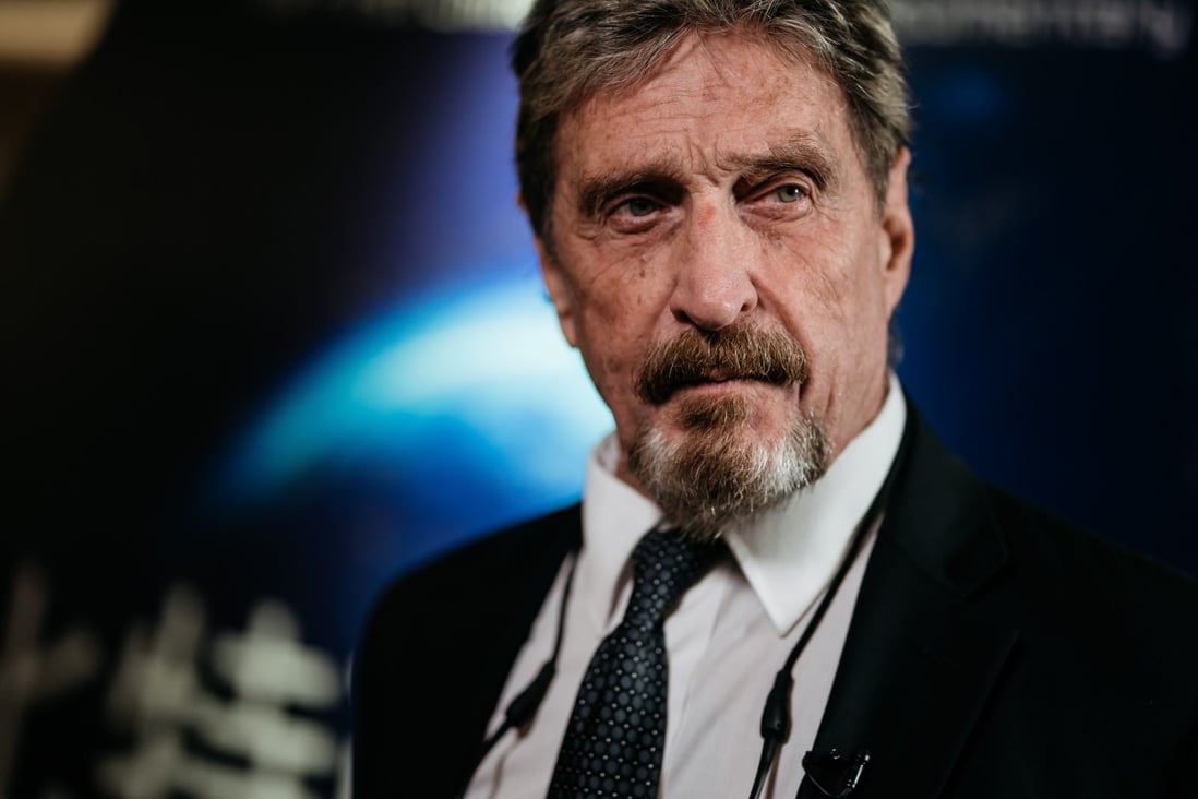 John McAfee faces years of imprisonment if convicted. File photo: Bloomberg