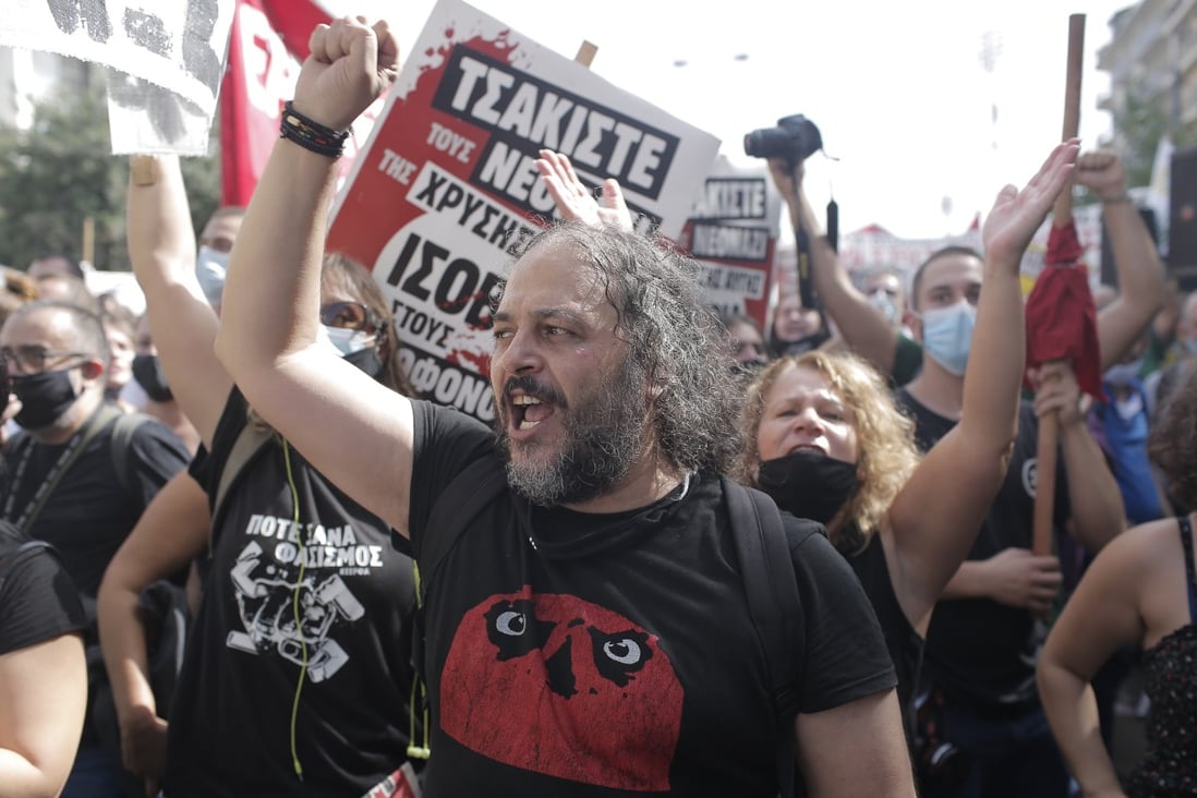 Protesters in Athens react after the ruling. Photo: EPA-EFE