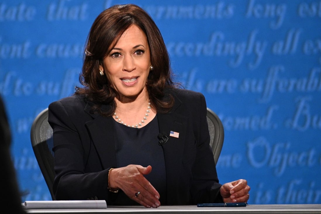 US Democratic vice-presidential nominee Senator Kamala Harris during this week’s debate. Photo: AFP