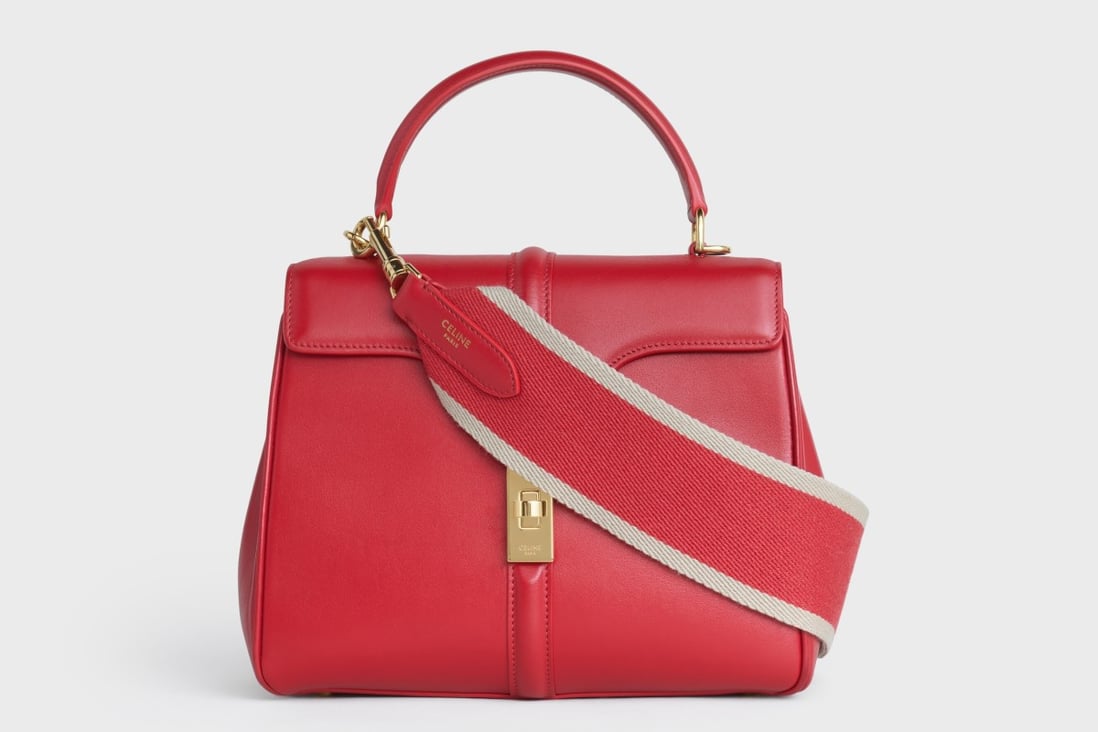 Add the new strap and the demure Celine 16 in red takes on a more freewheeling character. Photo: Celine