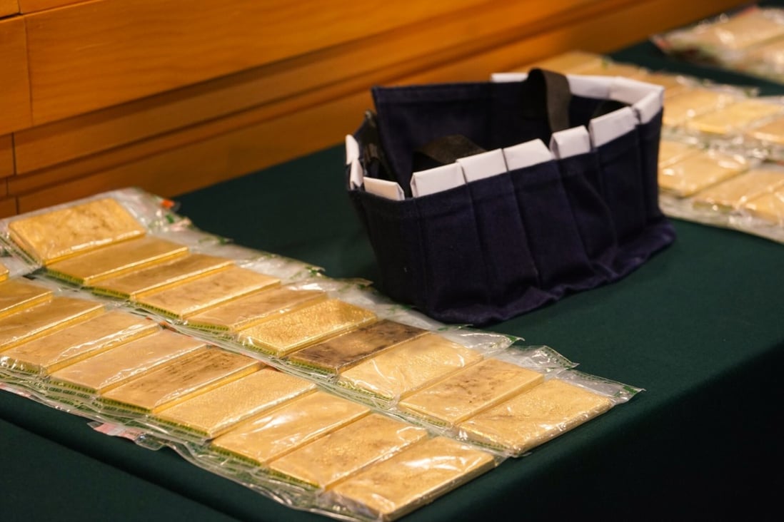 Hong Kong customs confiscated HK$35 million worth of gold bars at two border checkpoints over the course of a four-week operation. Photo: SCMP
