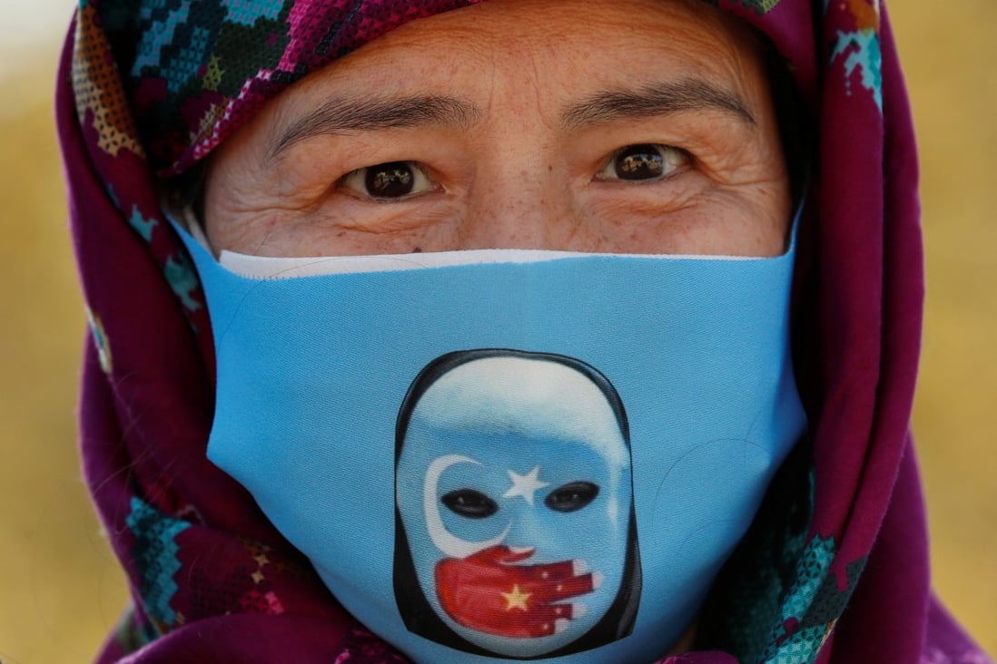 An ethnic Uygur protests against China in Turkey, one of the countries that has raised Beijing’s treatment of Muslim minorities at the UN. Photo: Reuters
