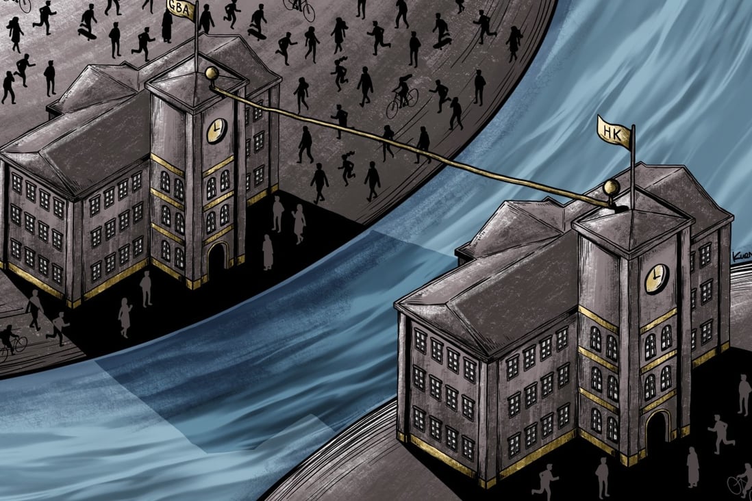 Many Hong Kong universities are setting up campuses in the Greater Bay Area. Illustration: Lau Ka-kuen