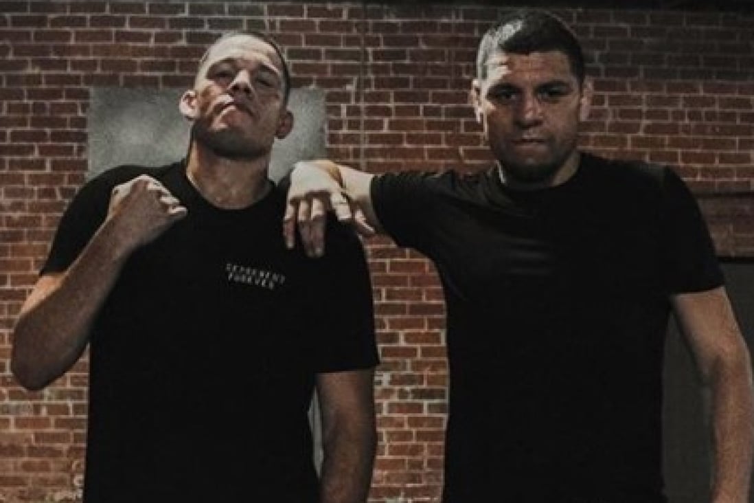 UFC fighters Nate and Nick Diaz pose after a training session. Photo: Instagram / Nate Diaz