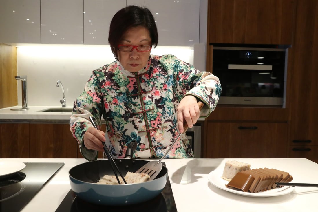 Theresa Mak, founder of Chinese food product retailer Dashijie, cooks radish cake at Maxim’s Centre in Cheung Sha Wan. She is one of a number of chefs in Hong Kong trying to keep Cantonese culinary traditions alive. Photo: K.Y. Cheng