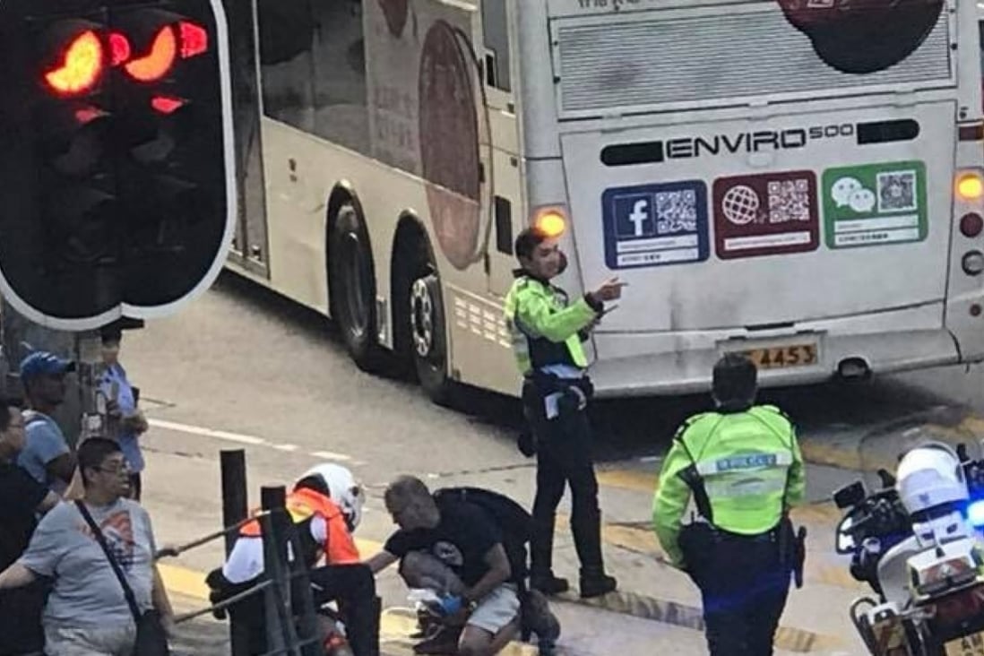 The accident took place when the bus was making a left turn from Nathan Road onto Argyle Street in Mong Kok. Photo: SCMP