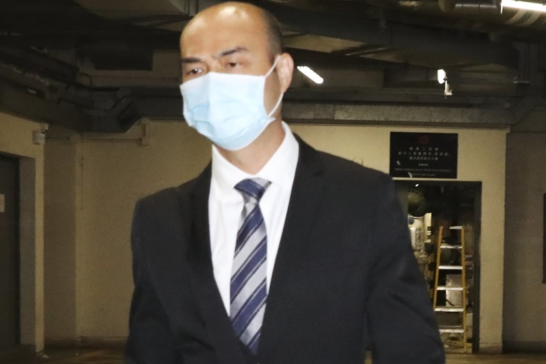 Detective Sergeant Keith Leung Kai-yip leaves District Court in Wan Chai on Wednesday. Photo: May Tse