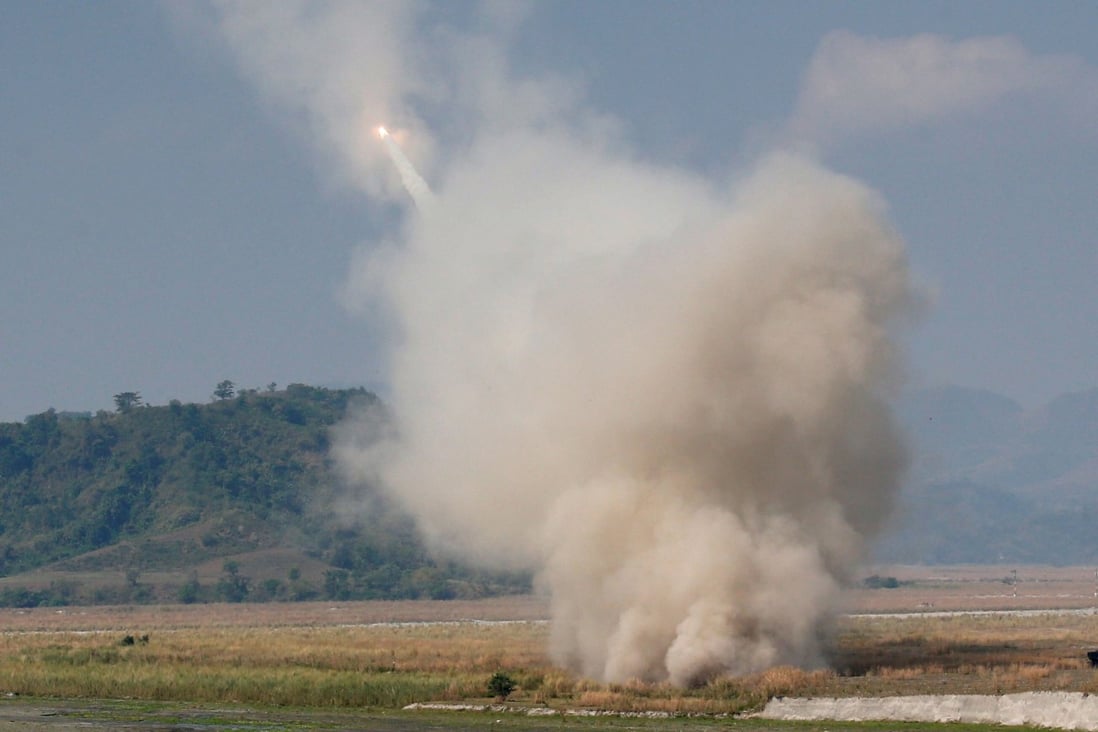 A High Mobility Artillery Rocket System (HIMARS) is tested during a military exercise. Photo: Reuters