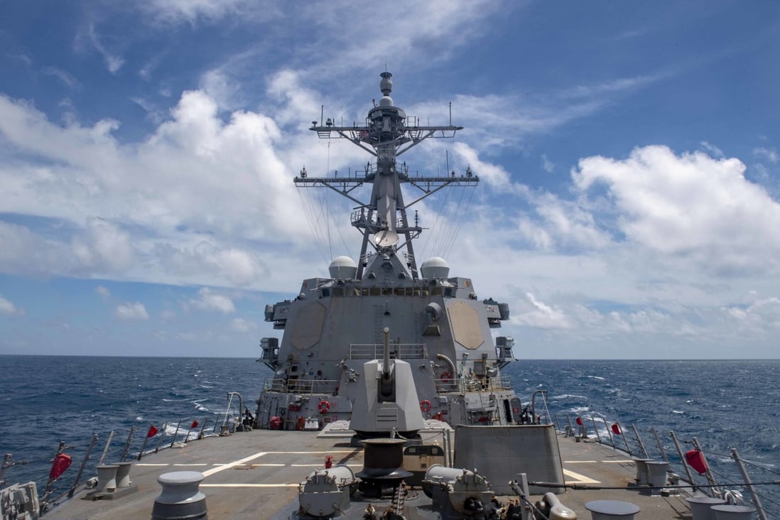 The USS Mustin, a guided-missile destroyer, conducts routine operations in the East China Sea in August. Washington sees the Taiwan Strait as part of international waters. Photo: US Navy handout