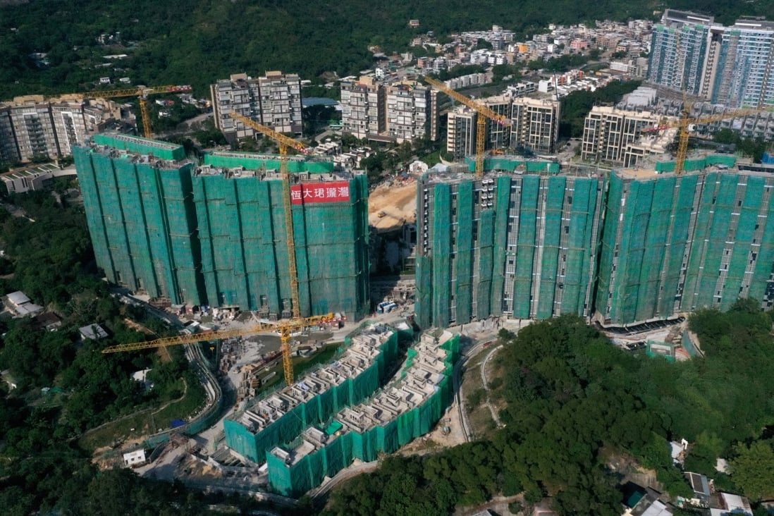 An aerial view of China Evergrande’s The Emerald Bay housing project in Tuen Mun. Photo: Winson Wong