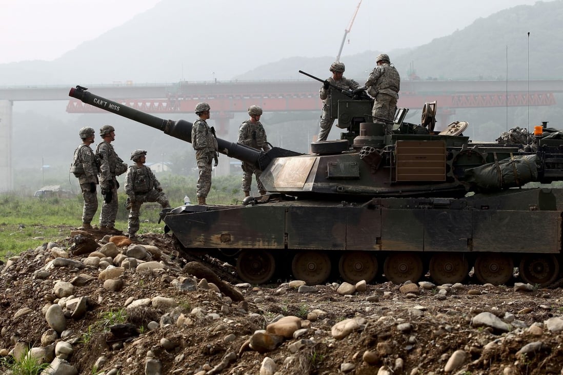 US Army soldiers and tanks are seen during an exercise in Gangwon province, South Korea. The two countries have been at loggerheads over the Trump administration’s demands that South Korea pay billions of dollars more towards the cost of their presence. Photo: EPA-EFE