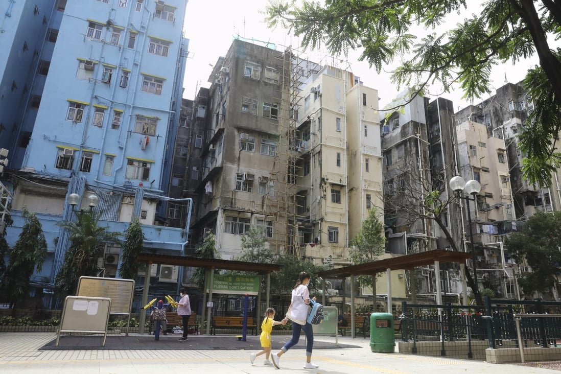 The area around the Thistle Street Rest Garden in Mong Kok, the site of a planned redevelopment scheme. Photo: Dickson Lee