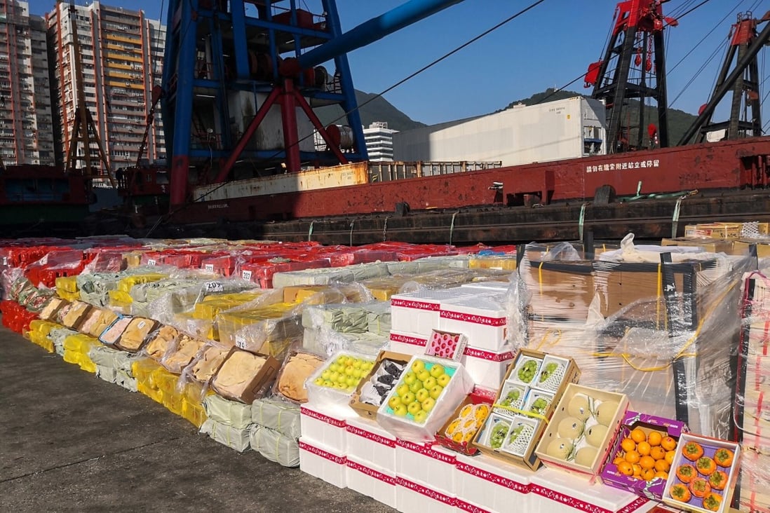 About four tonnes of high-end fruit was among the haul taken in a raid by Hong Kong customs officials on Thursday. Photo: Handout