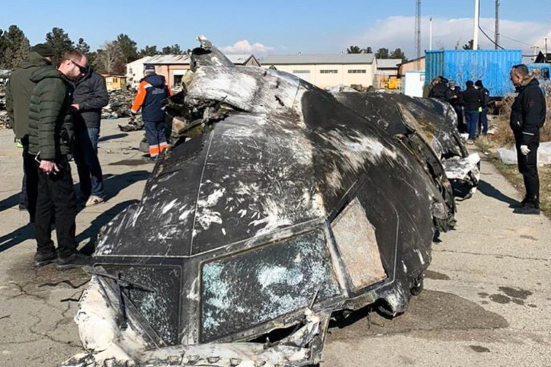 Fragments and remains of Ukraine International Airlines plane Boeing 737-800 that crashed outside the Iranian capital Tehran on January 8, 2020. Photo: National Security and Defense Council of Ukraine / AFP