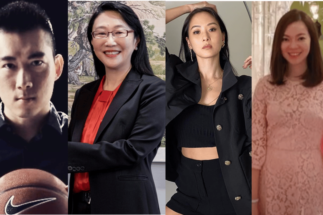 The real life Crazy Rich Asians of Taiwan: Chris Tsai, Cher Wang, Aimee Sun and Delia Tseng. Photo: @chris.cr.tsai/Instagram, @aimeeyunyunsun/Instagram, @cherwang/Twitter, EBC News.