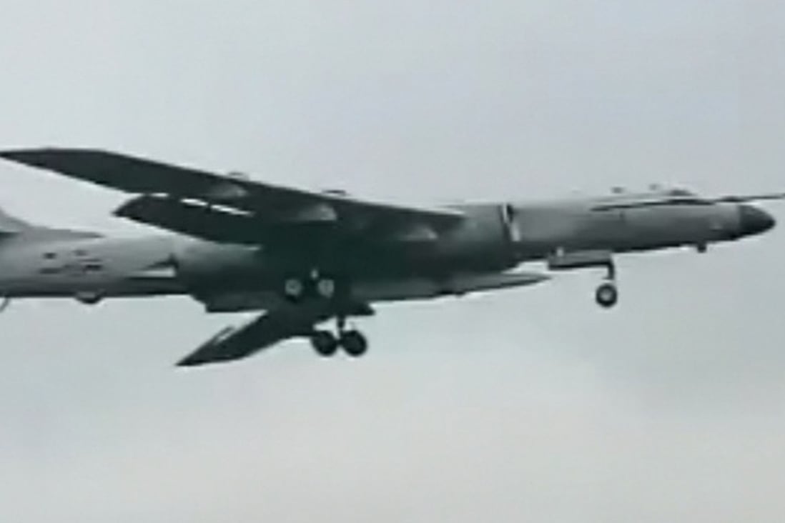 A still from a video purportedly showing a Chinese H-6N strategic bomber carrying the new missile. Photo: Weibo