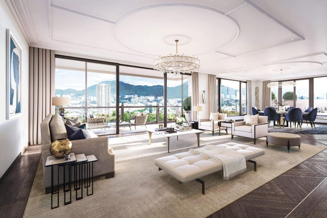The interior of the 3,330-square-foot penthouse at the St George’s Mansions project in Kadoorie Hill. Photo: DBOX for Sino Land