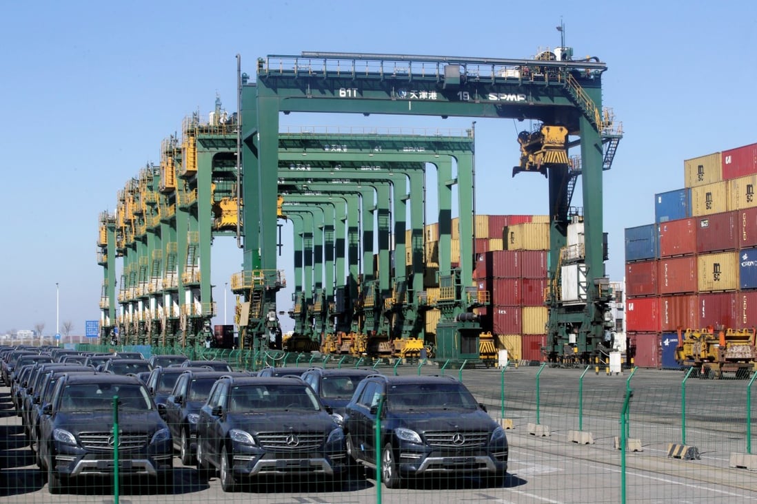 A file photo of Mercedes-Benz vehicles at Tianjin Port in northern China. Photo: Reuters