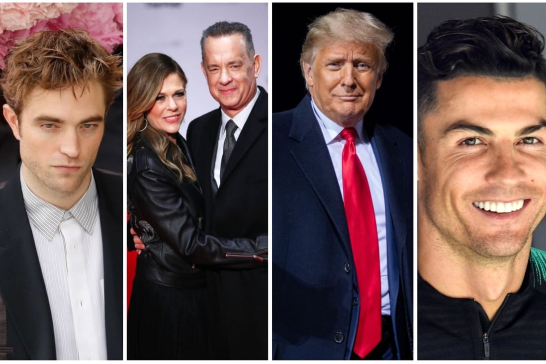 Robert Pattinson, Tom Hanks and his wife Rita Wilson, US President Donald Trump, and Cristiano Ronaldo are just a handful of public figures who have been affected by Covid-19. Photo: Agence France-Presse, EPA-EFE, AP