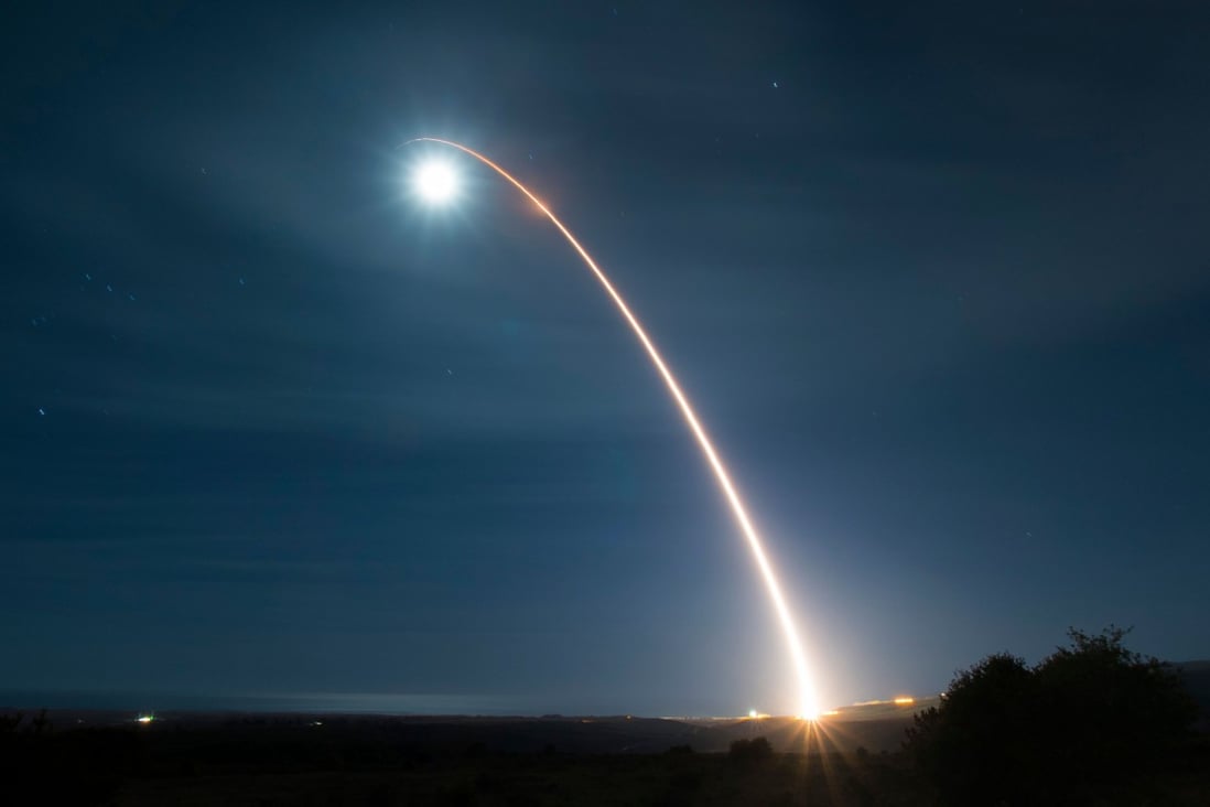 A test launch of a US unarmed Minuteman III intercontinental ballistic. A new treaty banning nuclear weapons has been opposed by the United States and other major nuclear powers. Photo: AFP
