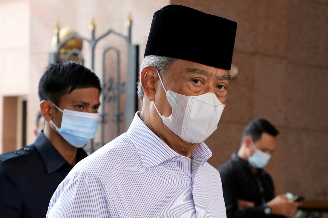 Malaysia‘s Prime Minister Muhyiddin Yassin arrives at a mosque in Putrajaya for prayers in August. Photo: Reuters