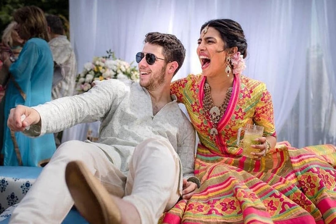 Priyanka Chopra and husband Nick Jonas at their wedding in Jodhpur, India, in 2018. Photo: AP