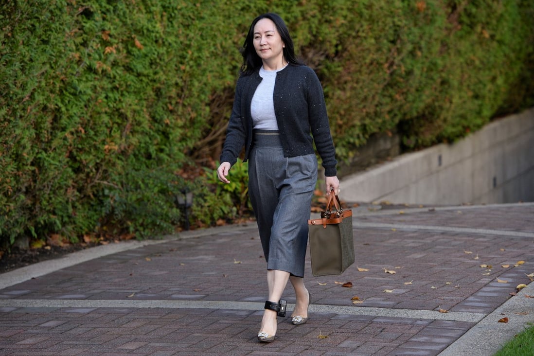 Huawei Technologies executive Meng Wanzhou leaves her home to attend a court hearing in Vancouver, British Columbia, on Monday. Photo: Reuters